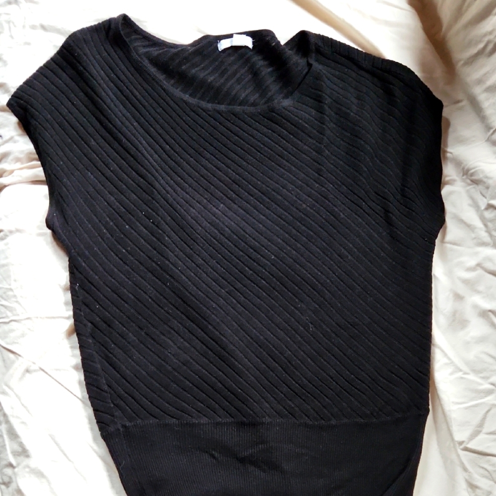 Black Ribbed Women's Top